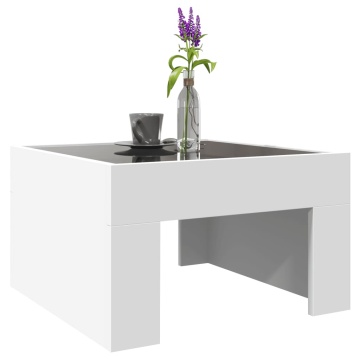 Măsuță de cafea cu LED infinity, alb, 50x50x30 cm - Img 8