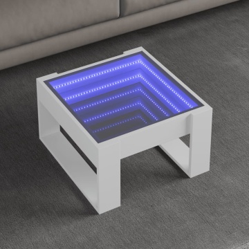 Măsuță de cafea cu LED infinity, alb, 50x53x30 cm - Img 1