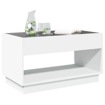 Măsuță de cafea cu LED infinity, alb, 90x50x50 cm - Img 4
