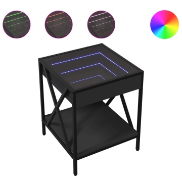 Măsuță de cafea cu LED infinity, negru, 40x40x49 cm - Img 2