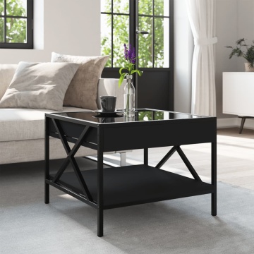 Măsuță de cafea cu LED infinity, negru, 50x50x38 cm - Img 4