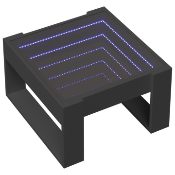 Măsuță de cafea cu LED infinity, negru, 50x53x30 cm - Img 3