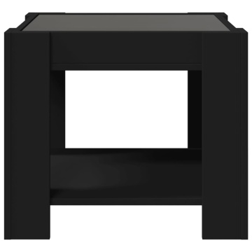 Măsuță de cafea cu LED, negru, 53x53x45 cm, lemn prelucrat - Img 6