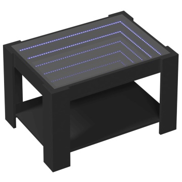 Măsuță de cafea cu LED, negru, 73x53x45 cm, lemn prelucrat - Img 3