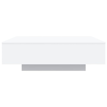 Măsuță de cafea cu lumini LED, alb, 100x100x31 cm - Img 5