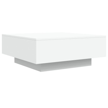Măsuță de cafea cu lumini LED, alb, 80x80x31 cm - Img 3