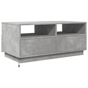 Măsuță de cafea cu lumini LED, gri beton, 90x49x40 cm - Img 6