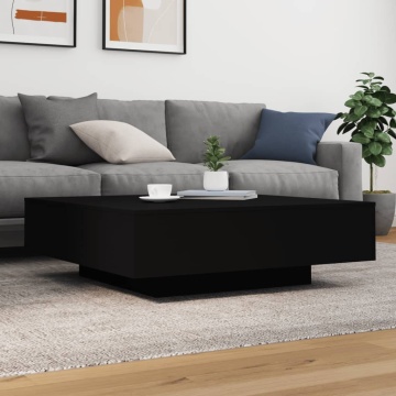 Măsuță de cafea cu lumini LED, negru, 100x100x31 cm - Img 4