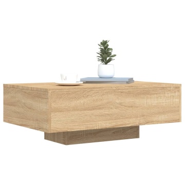 Măsuță de cafea cu lumini LED, stejar sonoma, 85x55x31 cm - Img 8