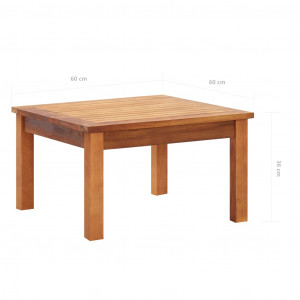Măsuță de cafea de grădină, 60x60x36 cm, lemn masiv acacia - Img 5