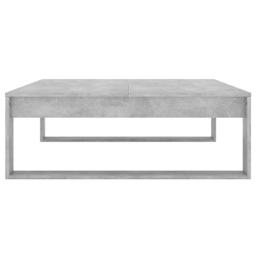 Măsuță de cafea, gri beton, 100x100x35 cm, lemn prelucrat - Img 5