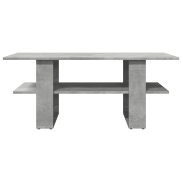 Măsuță de cafea, gri beton, 102x55x42 cm, lemn prelucrat - Img 3