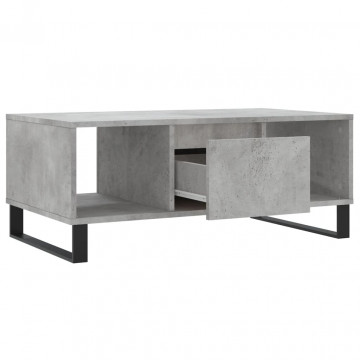 Măsuță de cafea, gri beton, 90x50x36,5 cm, lemn compozit - Img 5