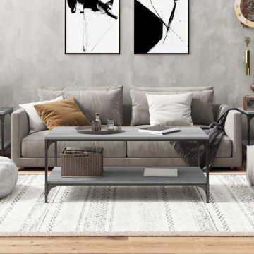 Măsuță de cafea, gri sonoma, 80x50x40 cm, lemn prelucrat - Img 3
