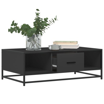 Măsuță de cafea, negru, 100x57x35 cm, lemn prelucrat și metal - Img 4