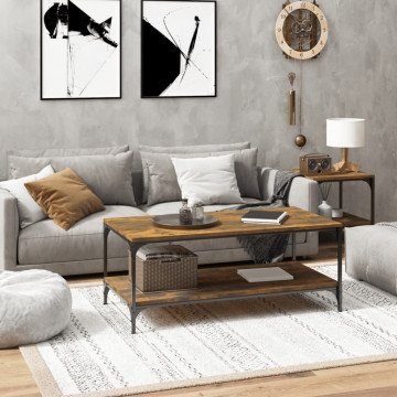 Măsuță de cafea, stejar fumuriu, 100x50x40 cm, lemn prelucrat - Img 1