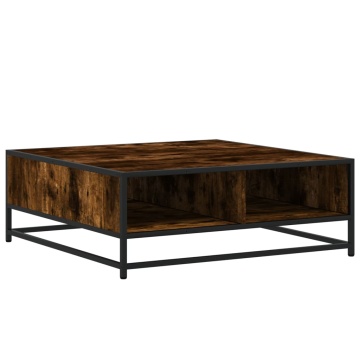 Măsuță de cafea stejar fumuriu 80x80x30 cm lemn prelucrat/metal - Img 2