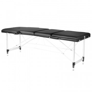 Masuta De Masaj Neagra Cu 3 Sectiuni, Din Aluminiu - Img 1