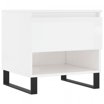 Mese de cafea 2 buc. alb extralucios 50x46x50 cm lemn compozit - Img 8