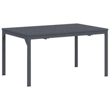 Mese Extensibile 2 pcs Gri Închis 210x90x73 cm Oțel, Masă de Grădină Extensibilă Gri Închis (140-210)x90x73 cm Oțel - Img 2