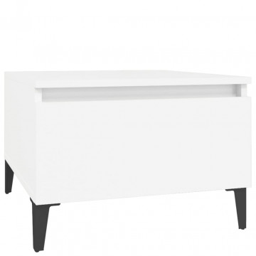 Mese laterale, 2 buc., alb, 50x46x35 cm, lemn compozit - Img 5