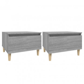 Mese laterale 2 buc. gri sonoma 50x46x35 cm lemn compozit - Img 1