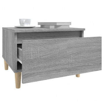 Mese laterale 2 buc. gri sonoma 50x46x35 cm lemn compozit - Img 3