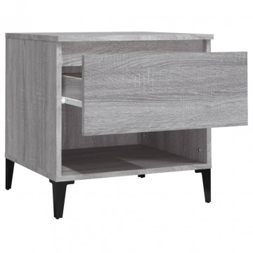 Mese laterale, 2 buc., gri sonoma, 50x46x50 cm, lemn compozit - Img 7