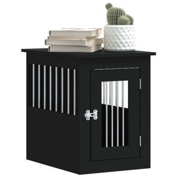 Mobilier tip ladă pentru câini negru 45x62x59 cm lemn prelucrat - Img 4