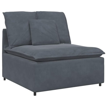 Modul central canapea modulară cu perne gri închis 100 cm - Img 2