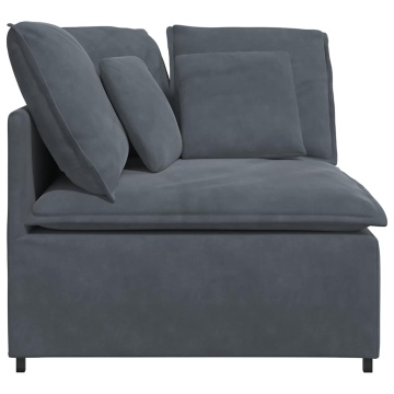 Modul de colț pentru canapea modulară cu perne gri închis 100cm - Img 4