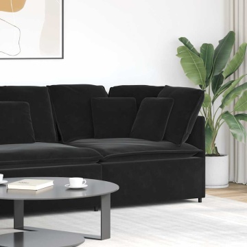 Modul de colț pentru canapea modulară cu perne, negru, 100 cm - Img 1