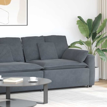 Modul modular capăt pentru cotieră canapea cu perne gri închis - Img 1
