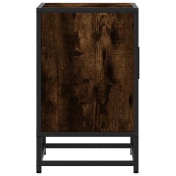 Noptiera 2 buc stejar afumat 40x31x50cm lemn prelucrat si metal - Img 6