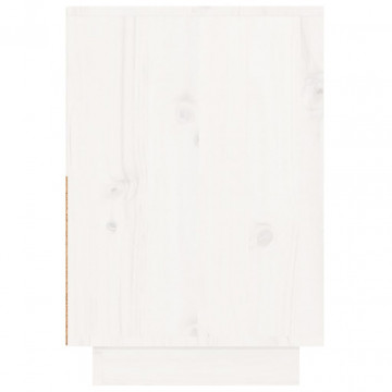 Noptieră, alb, 60x34x51 cm, lemn masiv de pin - Img 4