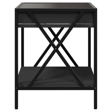 Noptieră cu LED infinity, negru, 40x40x49 cm - Img 6