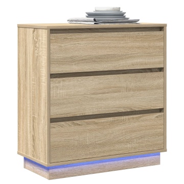 Noptieră cu LED, stejar sonoma, 71x34,5x75 cm, lemn prelucrat - Img 3