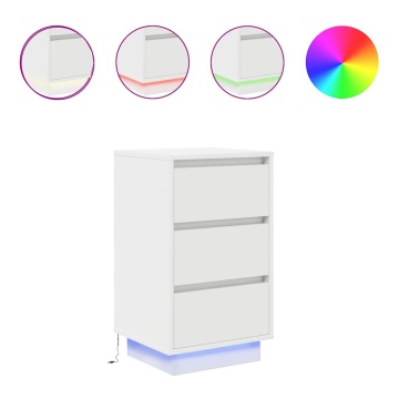 Noptiera cu lumini LED alb 38x34x65 cm - Img 2