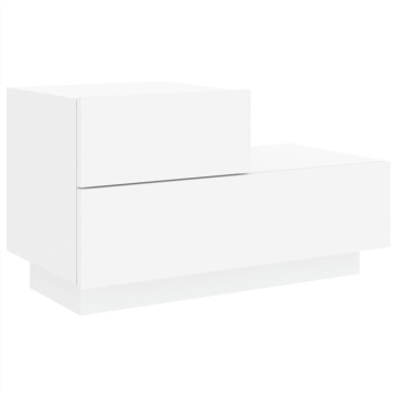 Noptieră cu lumini LED, alb, 70x36x40,5 cm - Img 8