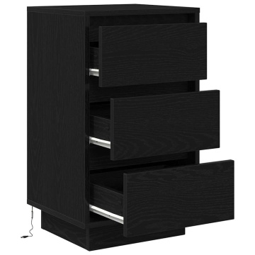 Noptiera cu lumini LED Negru 38x34x65 cm - Img 5