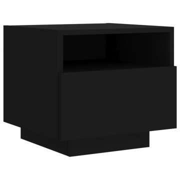 Noptieră cu lumini LED, negru, 40x39x37 cm - Img 8