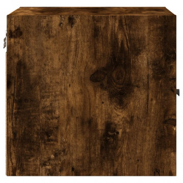Noptieră cu ușă din sticlă, stejar fumuriu, 35x37x35 cm - Img 6