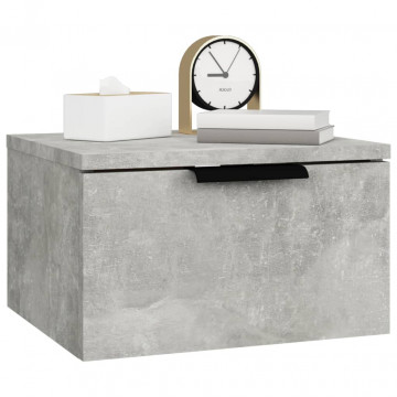 Noptieră de perete, gri beton, 34x30x20 cm - Img 7