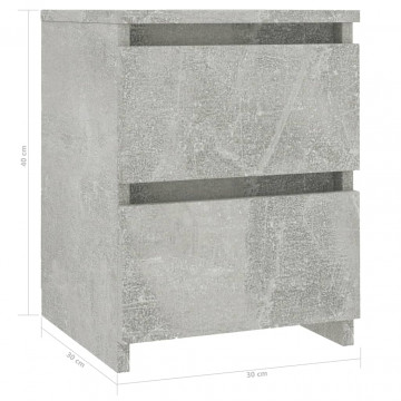 Noptieră, gri beton, 30 x 30 x 40 cm, PAL - Img 5