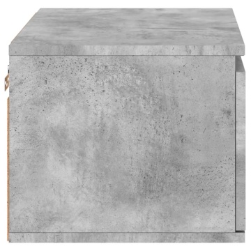 Noptieră montată pe perete cu lumini LED, gri beton - Img 7