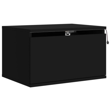 Noptieră montată pe perete cu lumini LED, negru - Img 3
