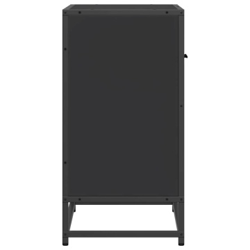 Noptiera neagra 60x31x60 cm lemn prelucrat si metal - Img 5