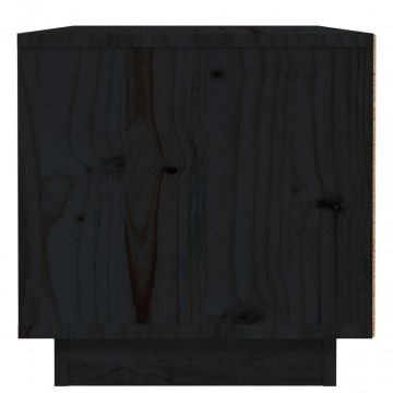 Noptieră, negru, 40x34x35 cm, lemn masiv de pin - Img 5
