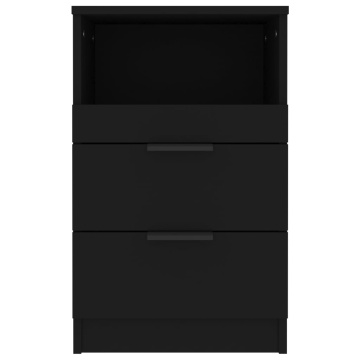 Noptieră, negru, lemn prelucrat - Img 3