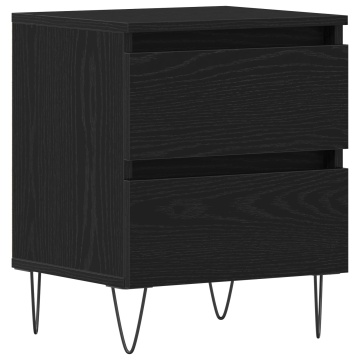 Noptieră Negru Stejar 40x35x50 cm Lemn Compus - Img 2